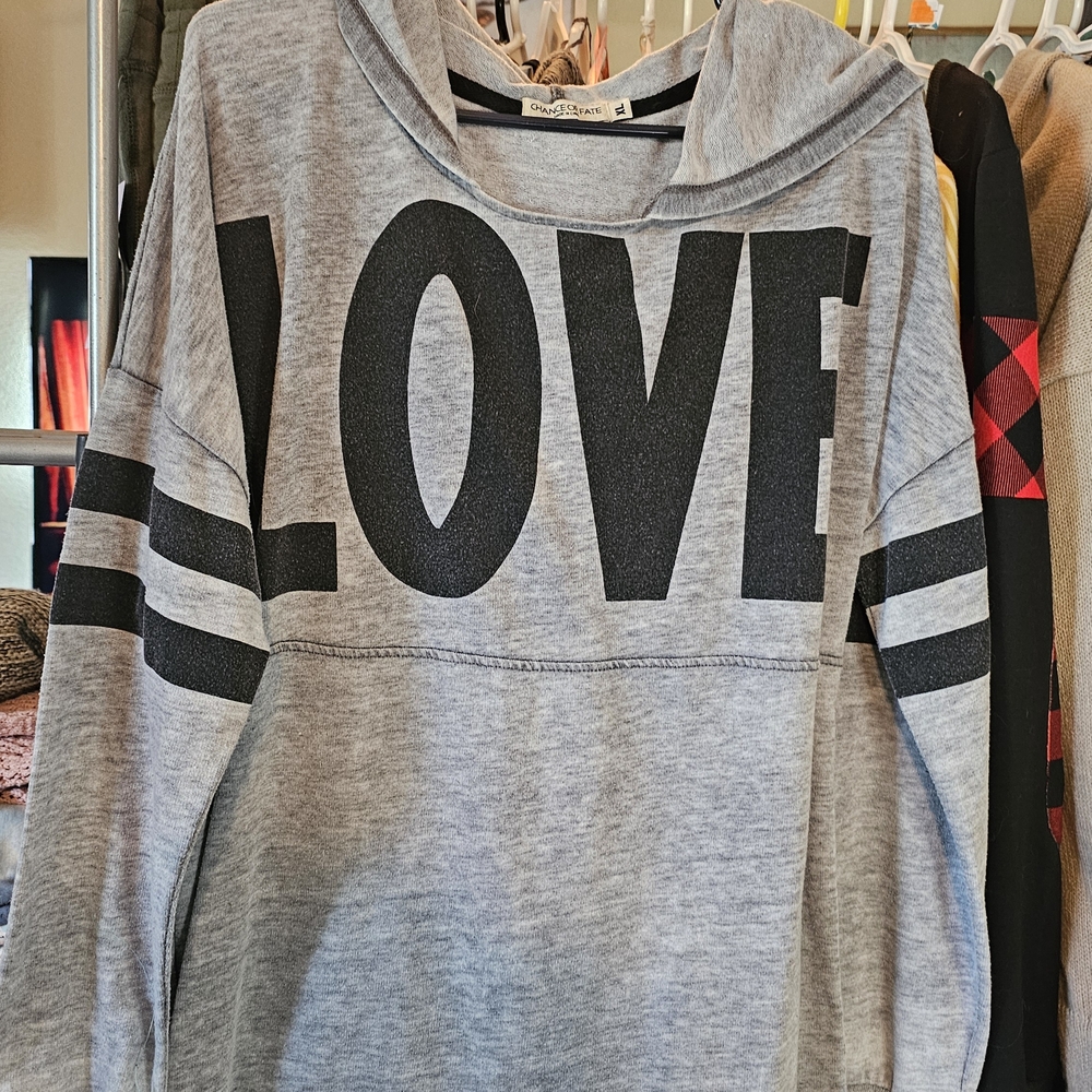 Chance or Fate Gray Hoodie with Black Accents